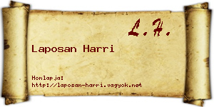 Laposan Harri névjegykártya